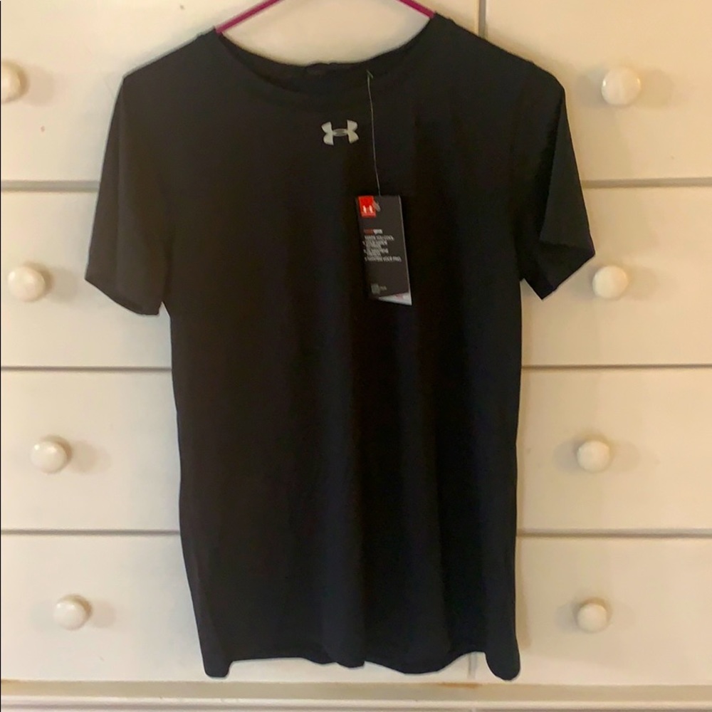 Black UA Heat Gear Short Sleeve Shirt